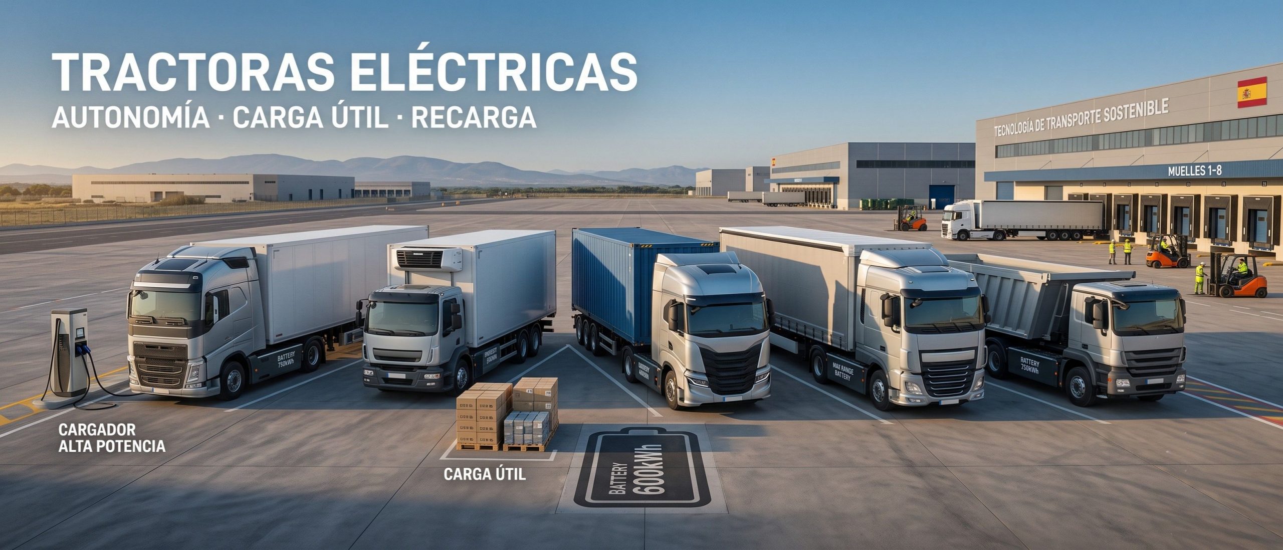 Comparativa visual de tractoras eléctricas para autónomos y pequeñas flotas